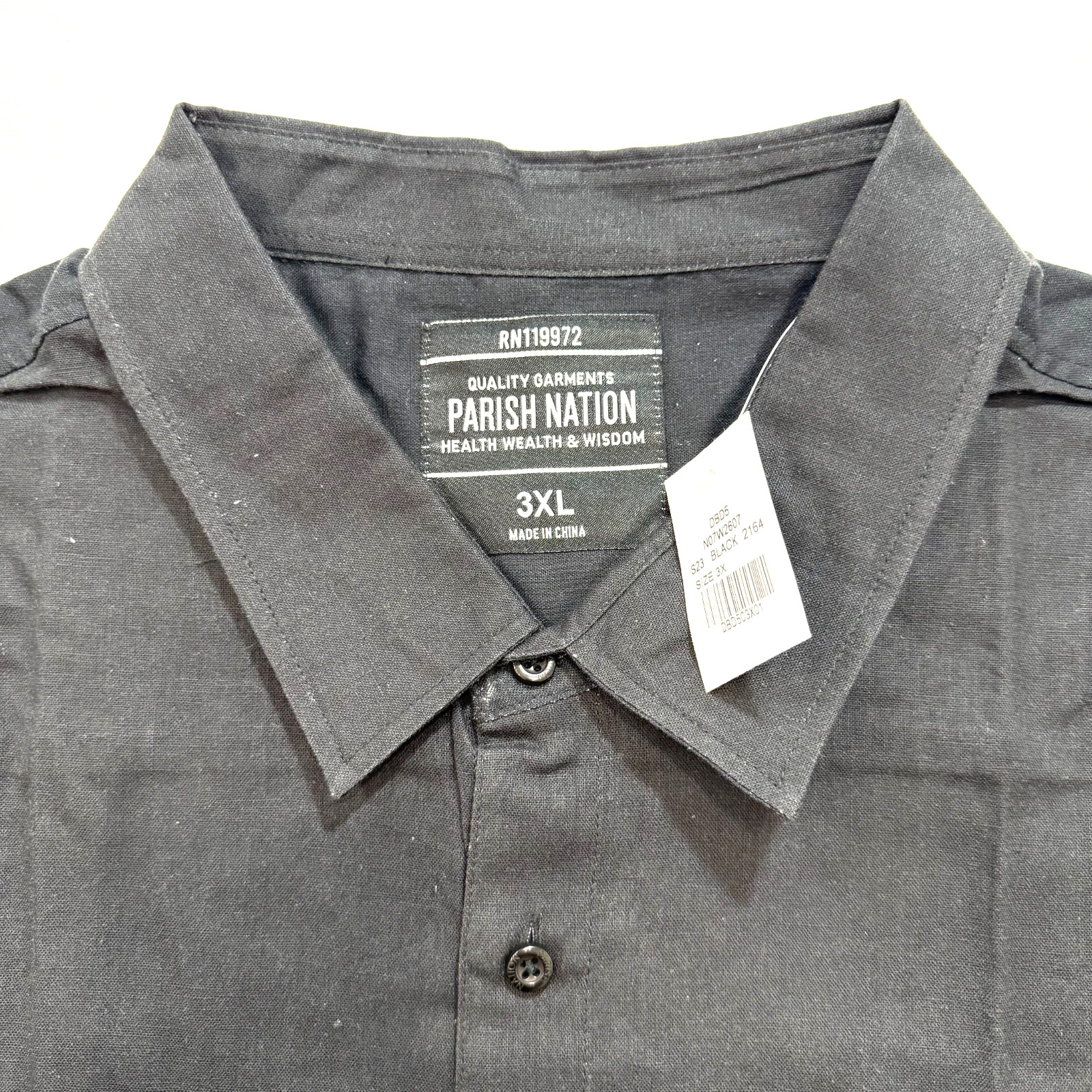Paris Nation Men's Button Down Shirt Black Color NYC Block Linen Blend 3XL 4XL gallery