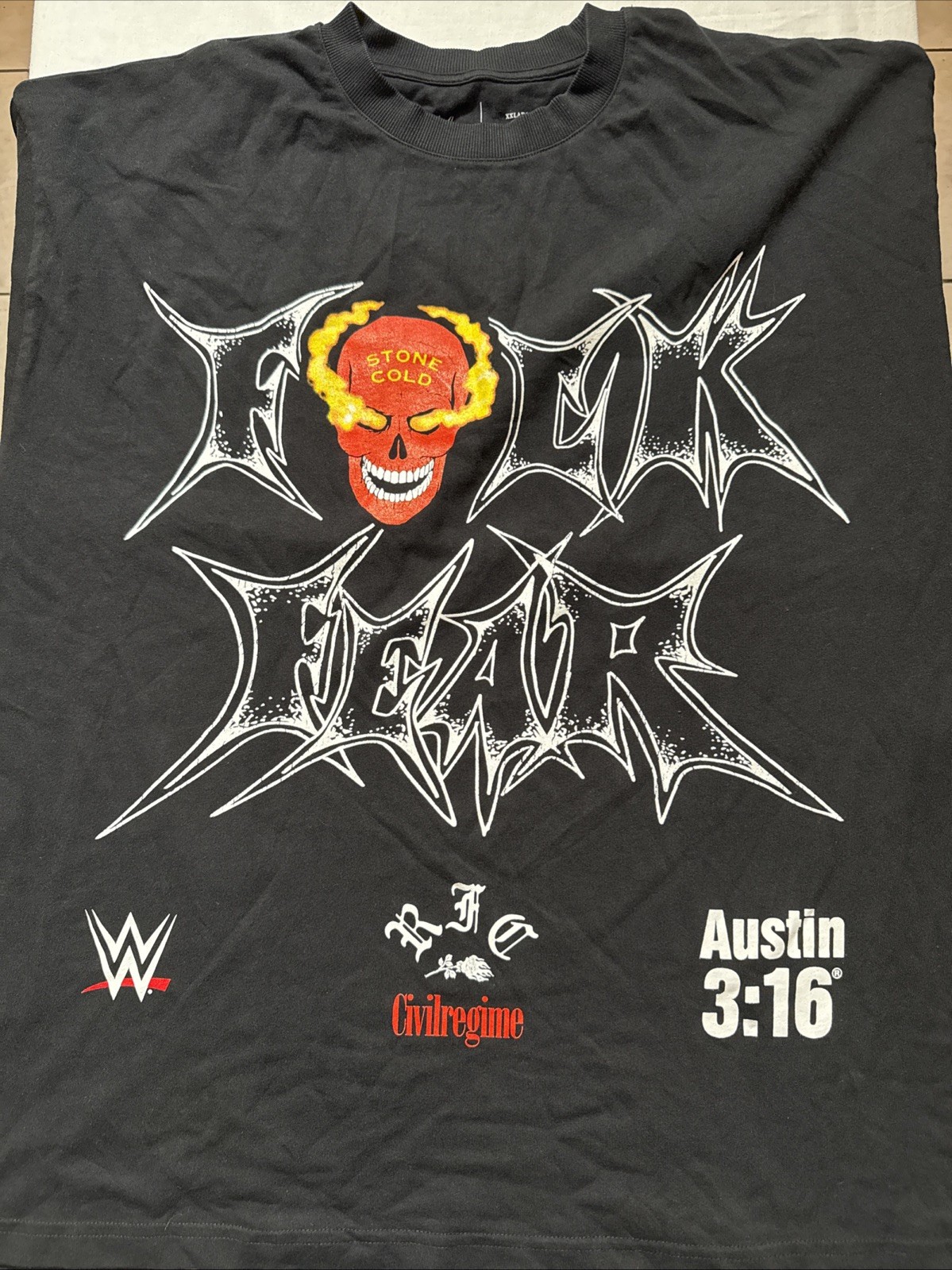 Civil Regime WWE Stone Cold Steve Austin 3:16 Vintage Wash T-Shirt Black XXLarge gallery