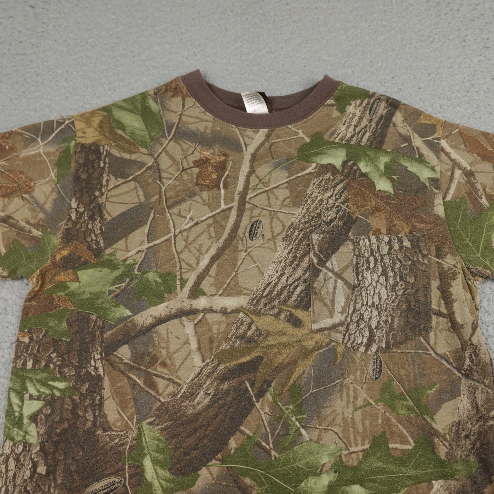 Vintage Ranger Shirt Mens Medium Camo Realtree Hardwood Pocket Outdoor Hunting gallery