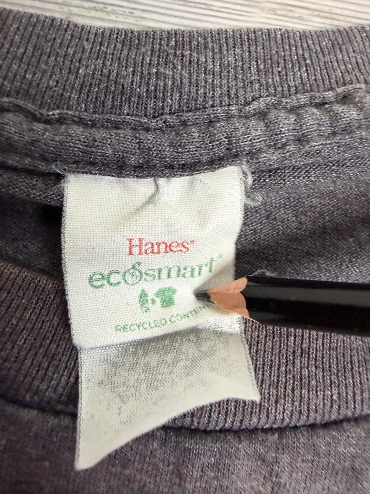 Hanes EcoSmart Mens 2XL Charcoal Heather Gray Blank Crewneck T-Shirt gallery