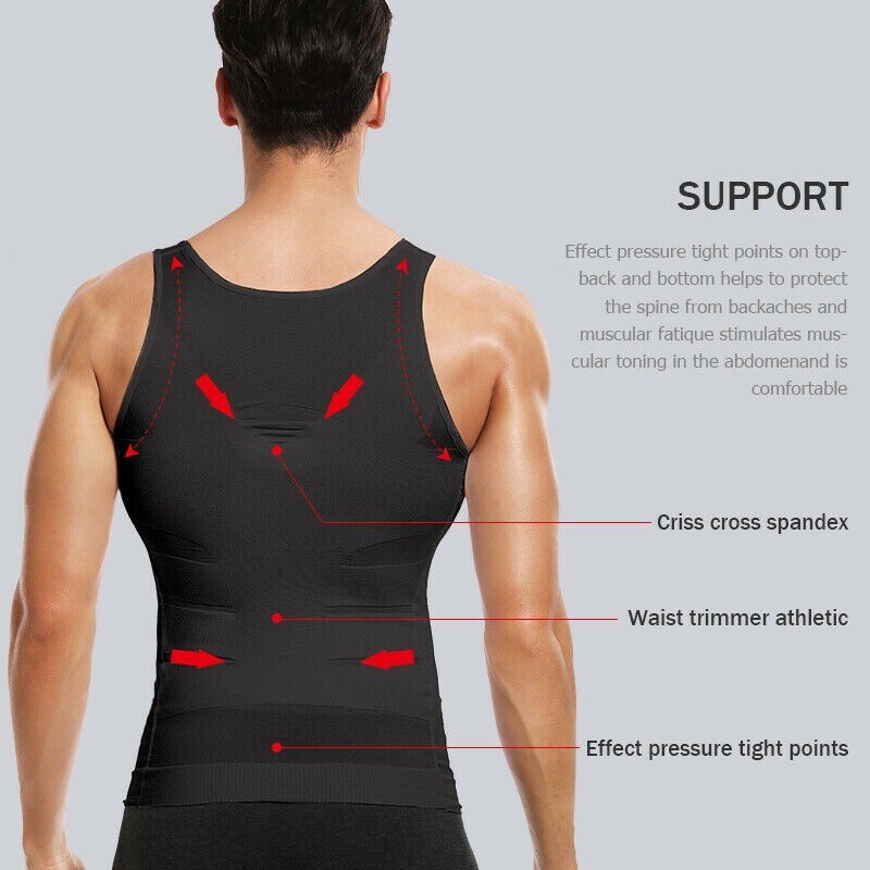 2022 Summer SecondSkin Men Compression T-Shirt Body Shaper Slimming Cooling Vest gallery
