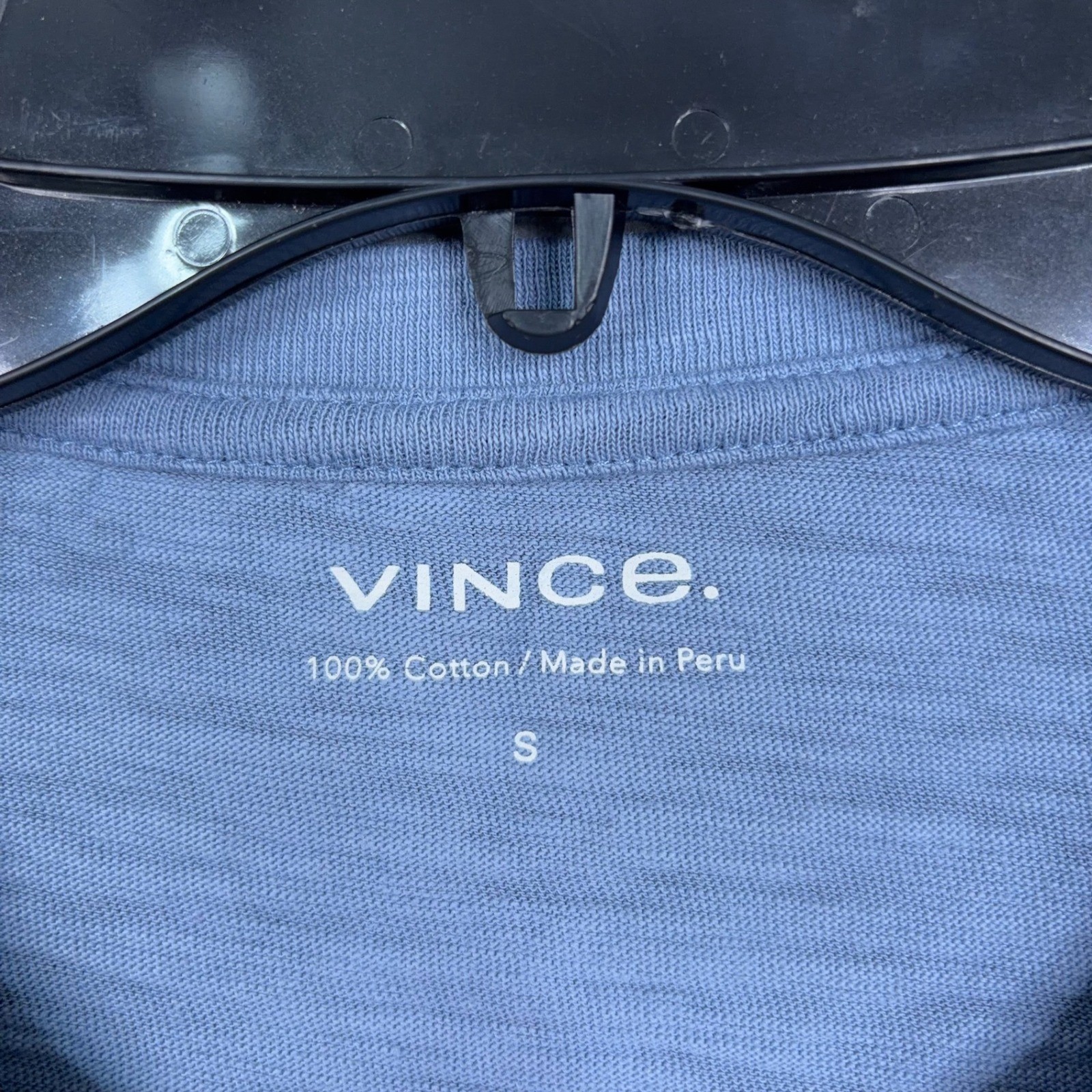 Vince Henley Mens Small Blue Slub Knit Long Sleeve Cotton Casual Minimalist gallery