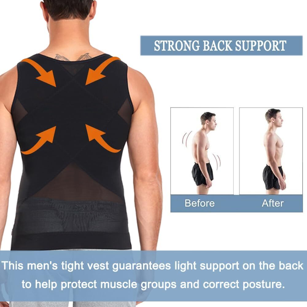 Men Compression Vest Post-Surgical Gynecomastia Shirt Body Shaper Tummy Control gallery
