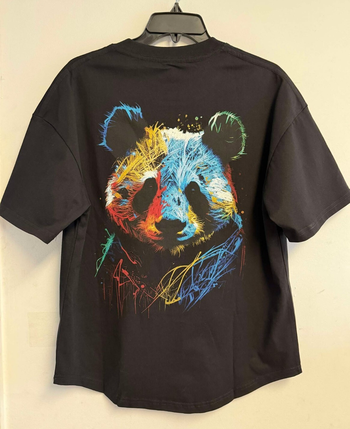 Oversized Panda T-Shirt Cute Kawaii Graphic Tee Unisex Funny Streetwear Black gallery