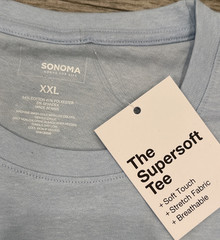 2018 Sonoma The Supersoft Tee Airy Blue Breathable Soft Stretch T-Shirt Size XXL
