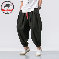 Fgkks Spring Men Loose Harem Pants Chinese Linen Overweight Sweatpants High Qual