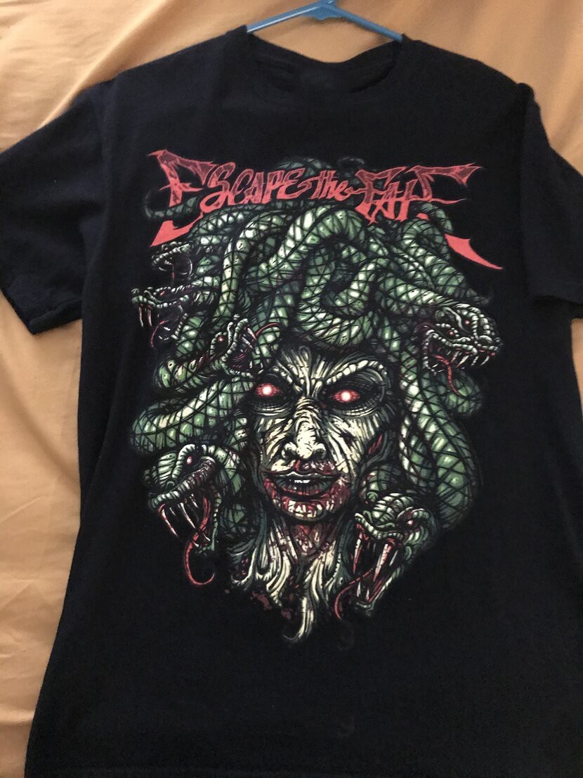 Escape The Fate Medusa Black Cotton All size S-5XL Shirt HD538