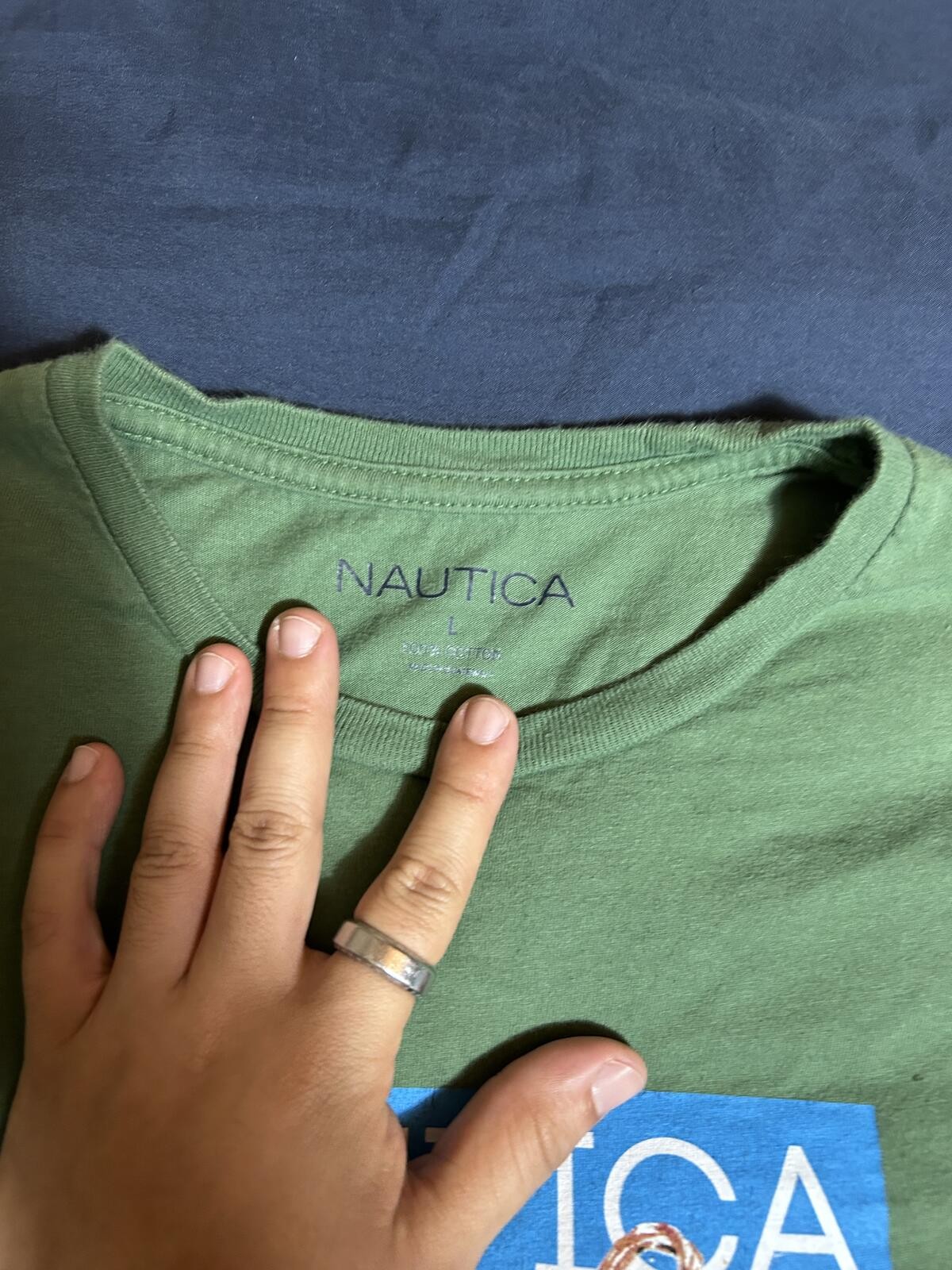 Nautica Green Graphic Short Sleeve T-Shirt Size L gallery