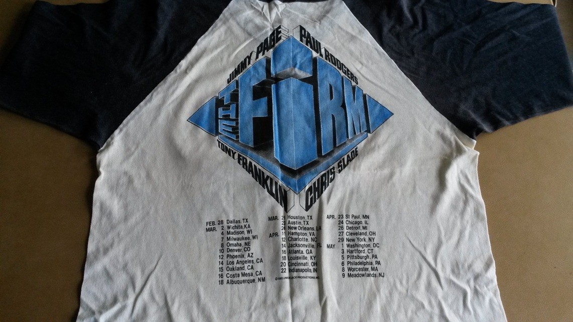 The Firm 1985 Tour T Shirt Jersey genuine vintage Jimmy Page Paul Rodgers L gallery
