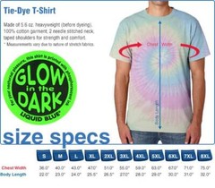 GRATEFUL DEAD-ALIEN SPIRAL BEARS-GLOW IN THE DARK-TIE DYE T-SHIRT S-M-L-XL-2X