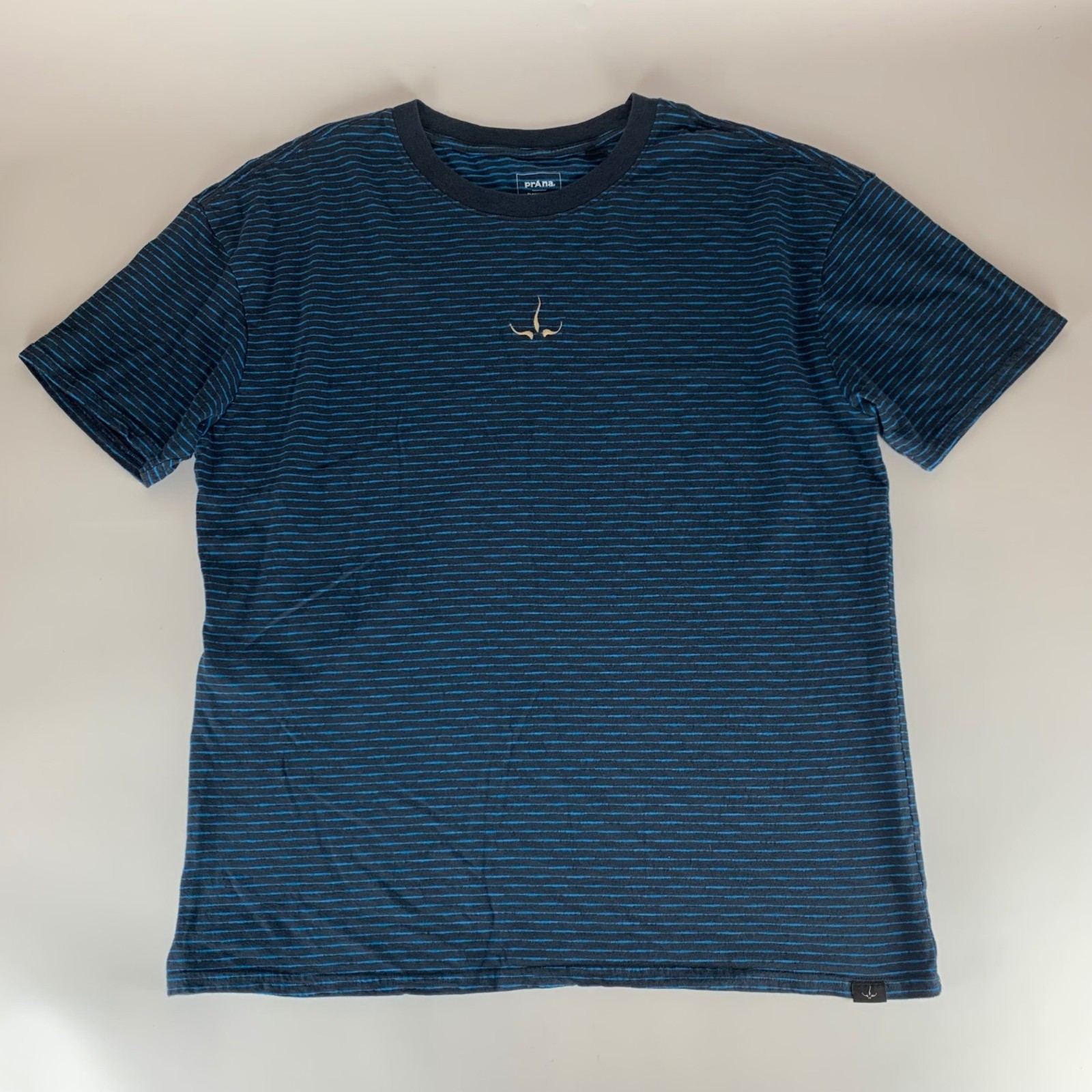 Prana Black Blue Short Sleeve Crewneck Shirt Mens Large gallery