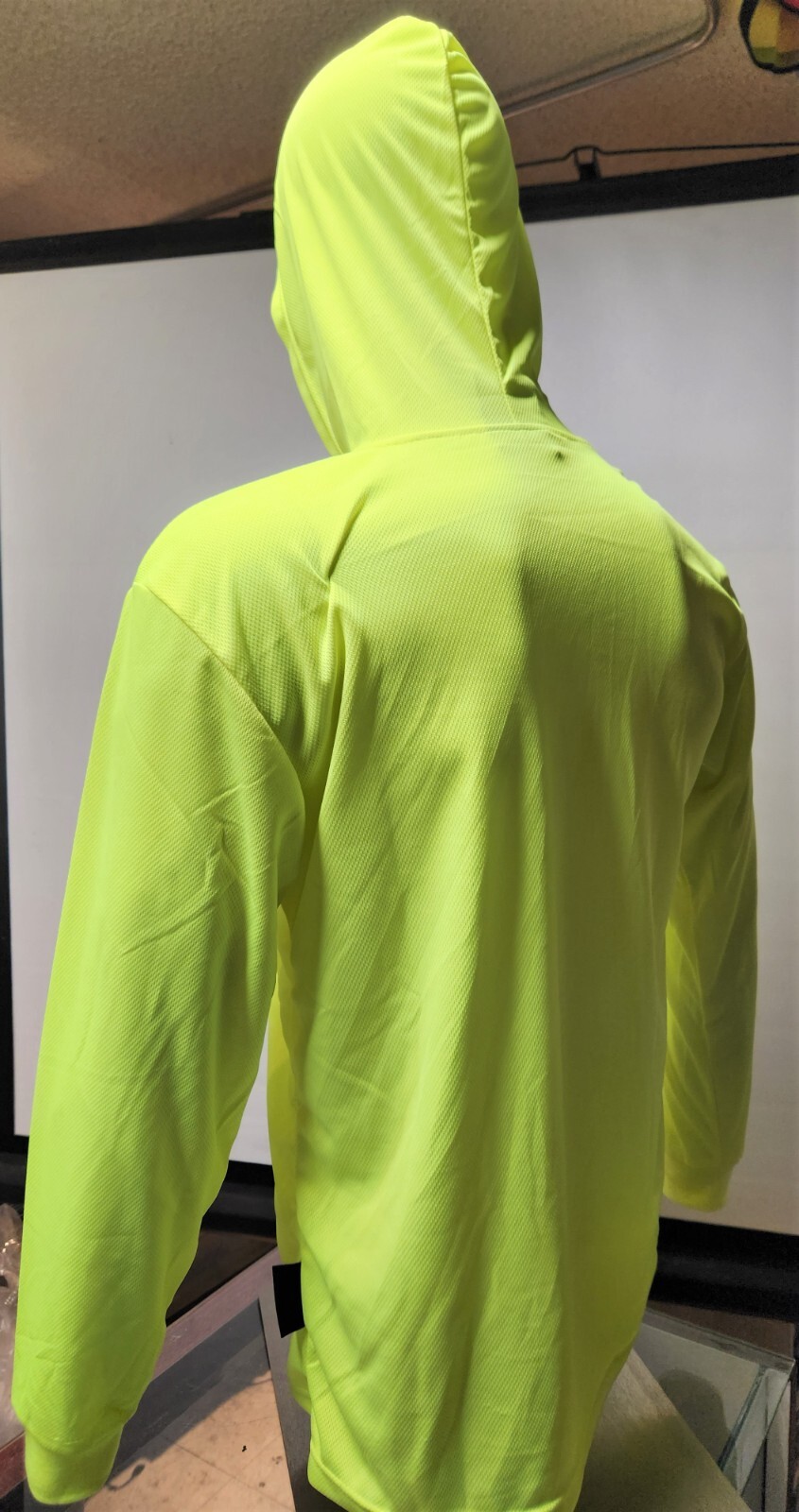 Yellow Long Sleeve Safety Shirt With Hoodie, Quick Dry Polyester Birdeye mesh gallery