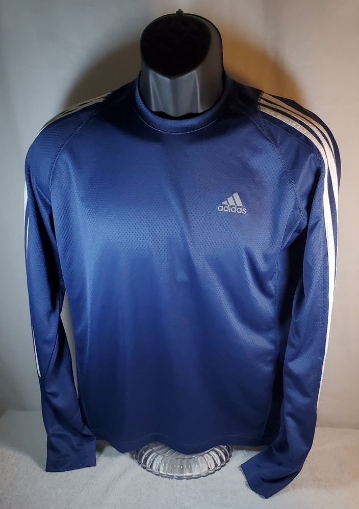 Adidas Climacool Performance Response LS Shirt Men’s Blue 3 Stripes Medium