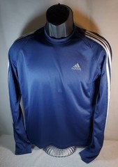 Adidas Climacool Performance Response LS Shirt Men’s Blue 3 Stripes Medium