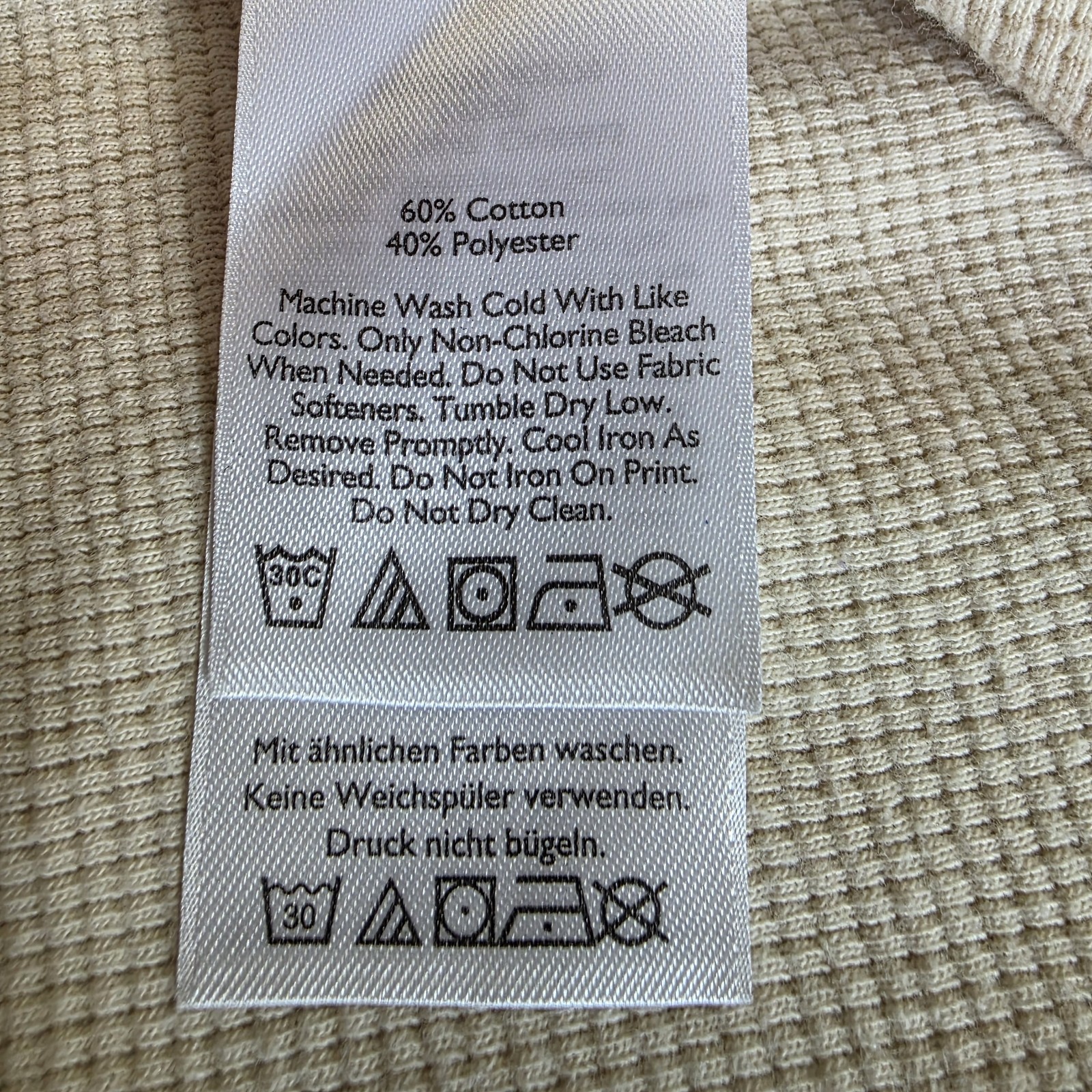 Eddie Bauer Mens Shirt L Cream Waffle Knit Thermal Long Sleeve Crew Neck Casual gallery