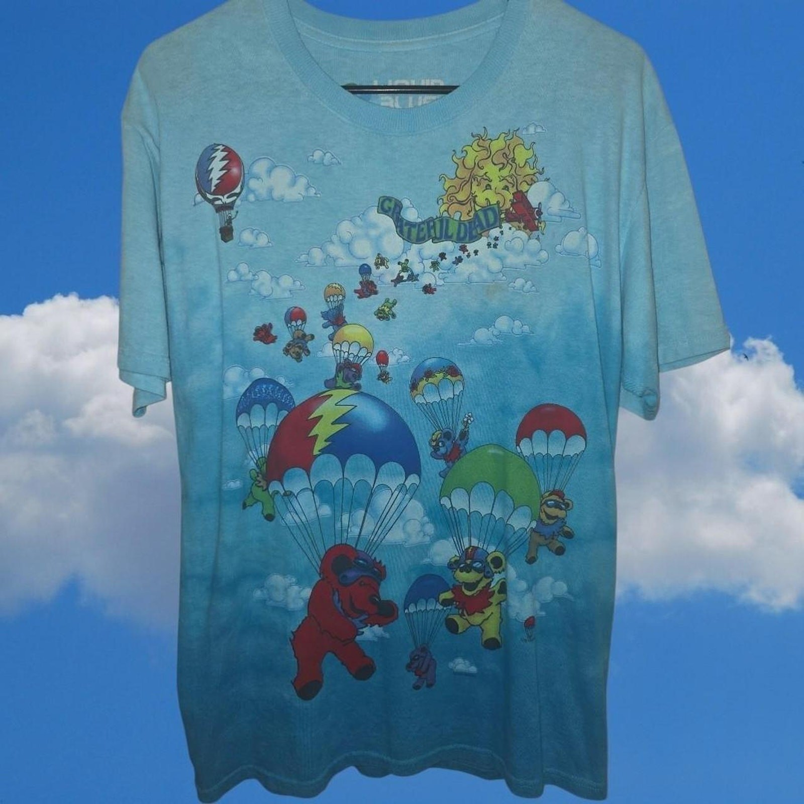 Year 2000 Liquid Blue Grateful Dead Parachute AOP Tee