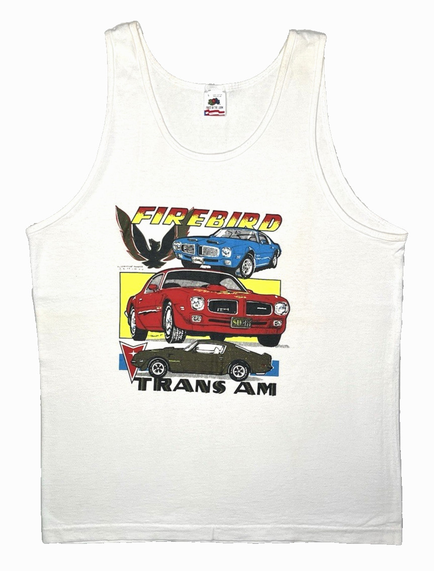 Vintage Pontiac Firebird Trans Am Car Shirt Size L 20 x 28 Tank Top 80s 90s
