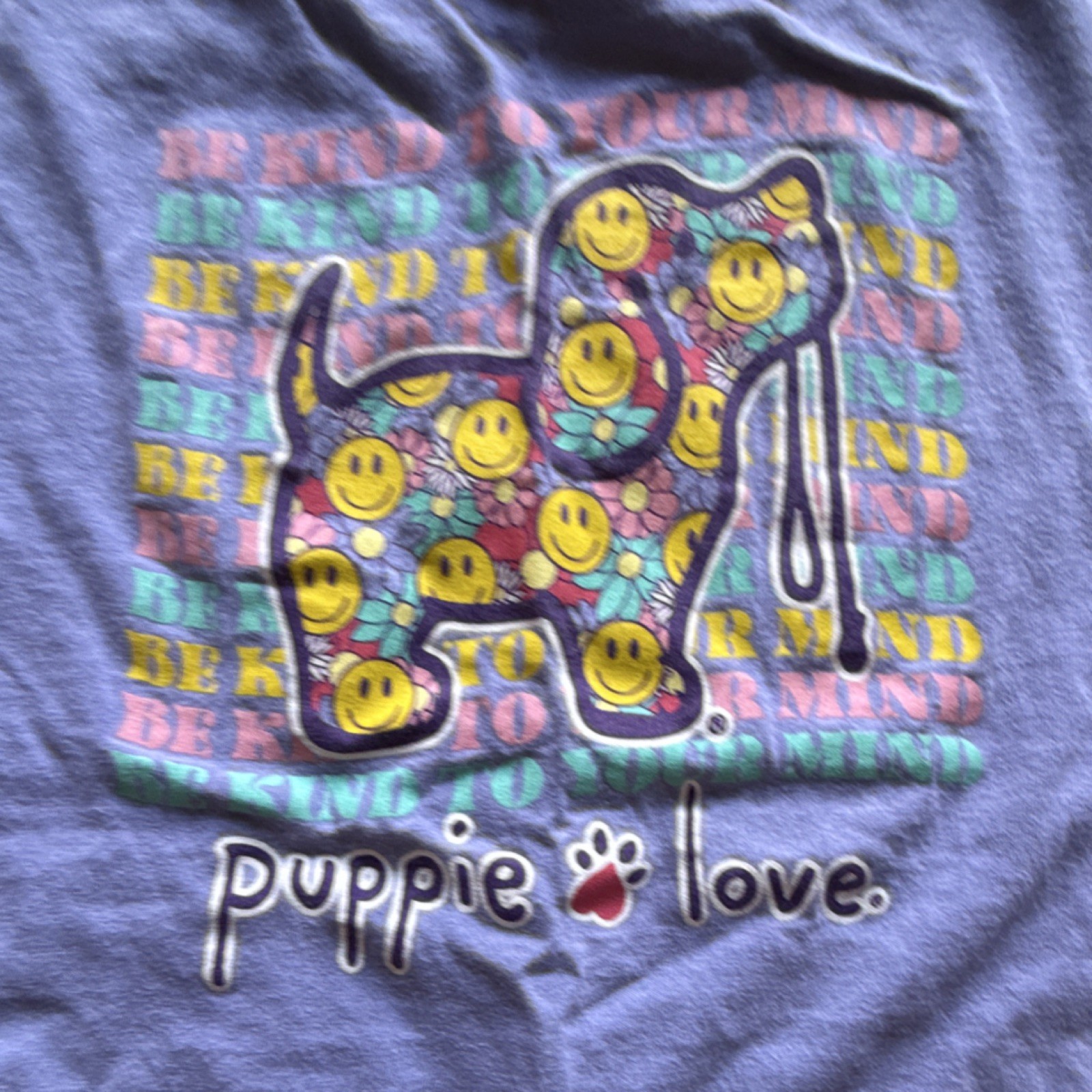 Puppie Love Blue Graphic Print Crew Neck Short Sleeve T-Shirt Teens M gallery