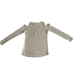 Miami Style M Long-Sleeve Cold-Shoulder Beige Cocoa Beach Florida Turtle Top