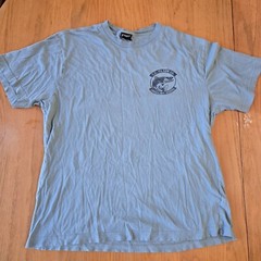 C.C. Filson Unfailing Goods Gray Double Sided Graphic Tshirt Trout MENS M