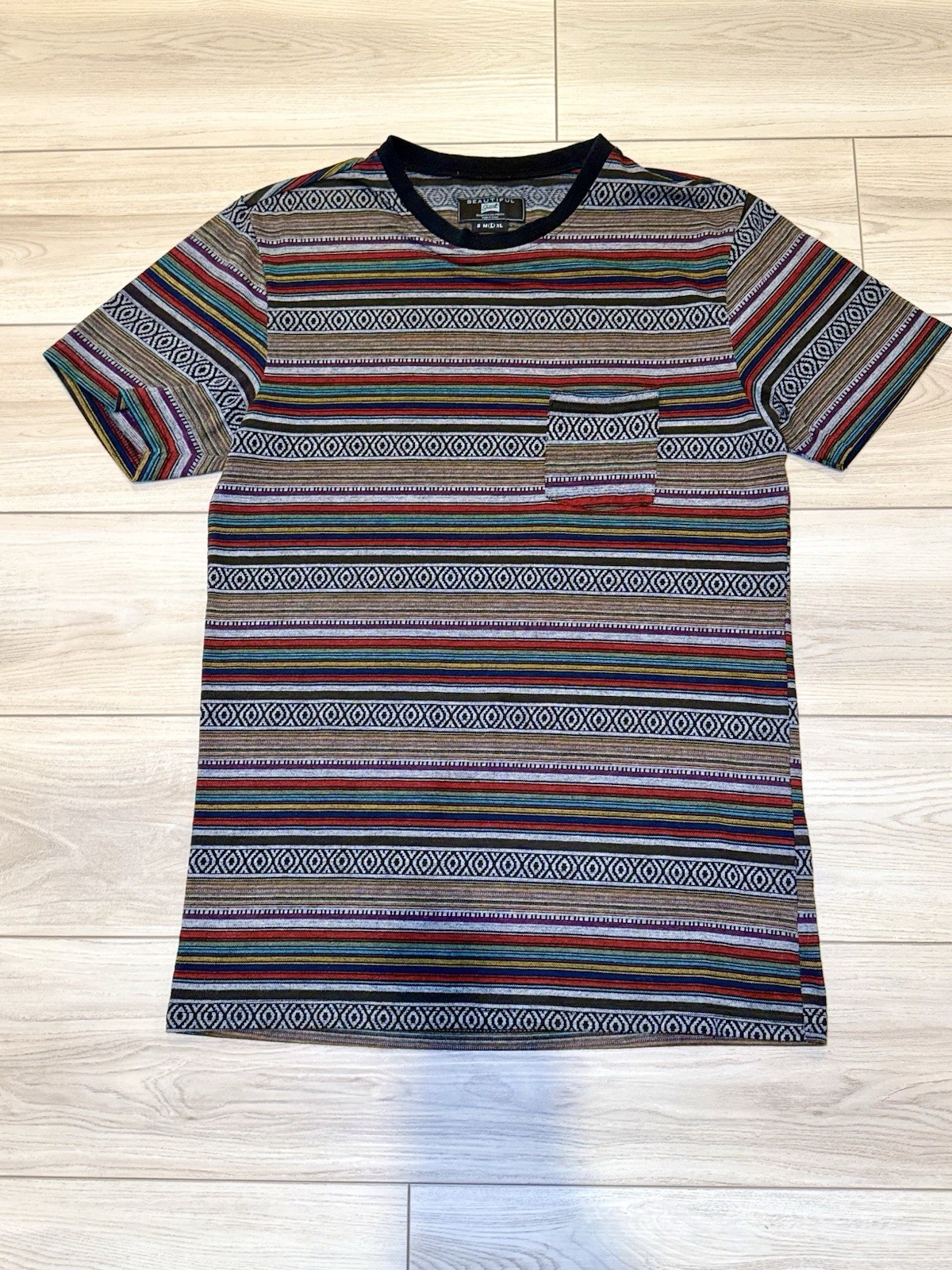 Beautiful Giant Patterned Pocket Tee Shirt Mens Large Multicolor | Fathers Day gallery