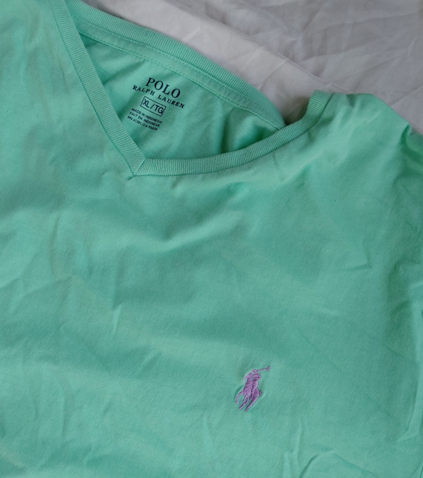 POLO RALPH LAUREN Men’s Green T-Shirt M Purple Pony Crew Neck Cotton Classic gallery
