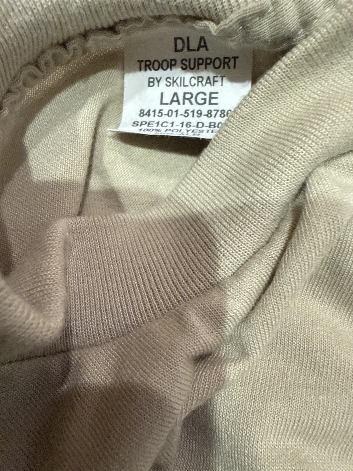 DLA Skilcraft T-Shirt Desert Sand Size Large Military Lightweight Needs Sewed gallery