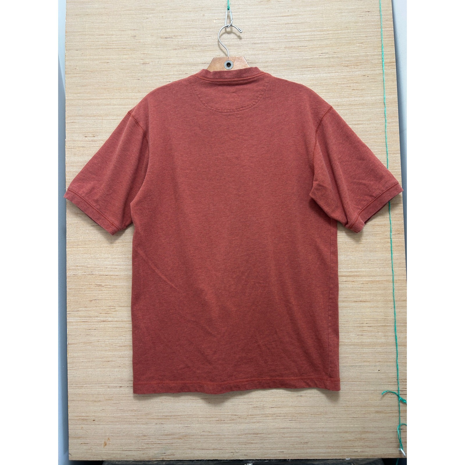St Johns Bay Mens Small Red Henley Shirt Short Sleeve 100% Cotton Regular Fit gallery