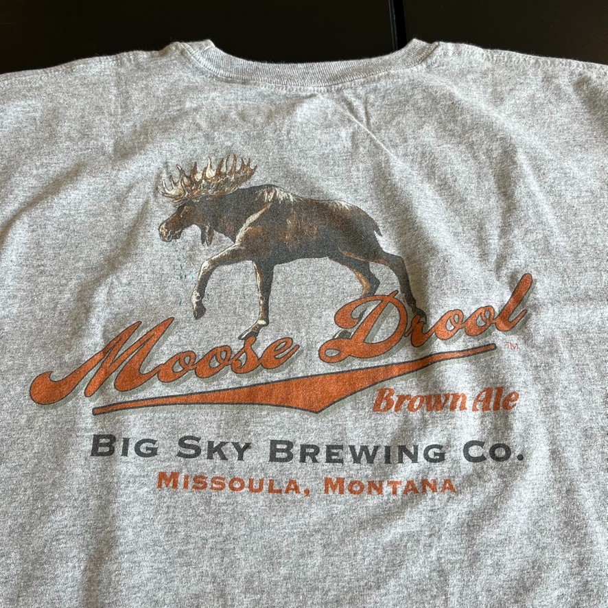 New Mens XL Big Sky Brewing Co Moose Drool Graphic T Shirt Double Sided Missoula gallery