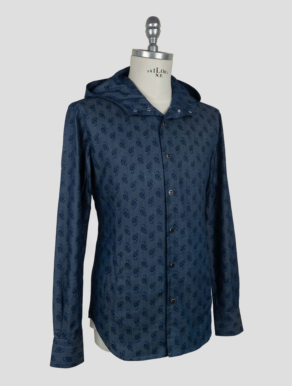 NEW KITON BLUE COTTON SHIRT MARIANO EU 56 - US 46 - 2XL KME38 gallery