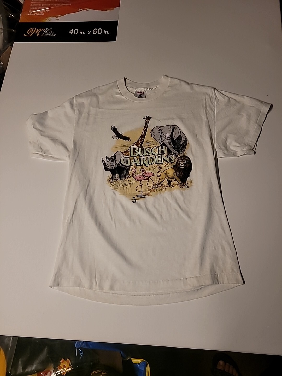 Vintage Busch Gardens White TShirt XL Hef-T by TeeJays USA Single Stitch Animals gallery