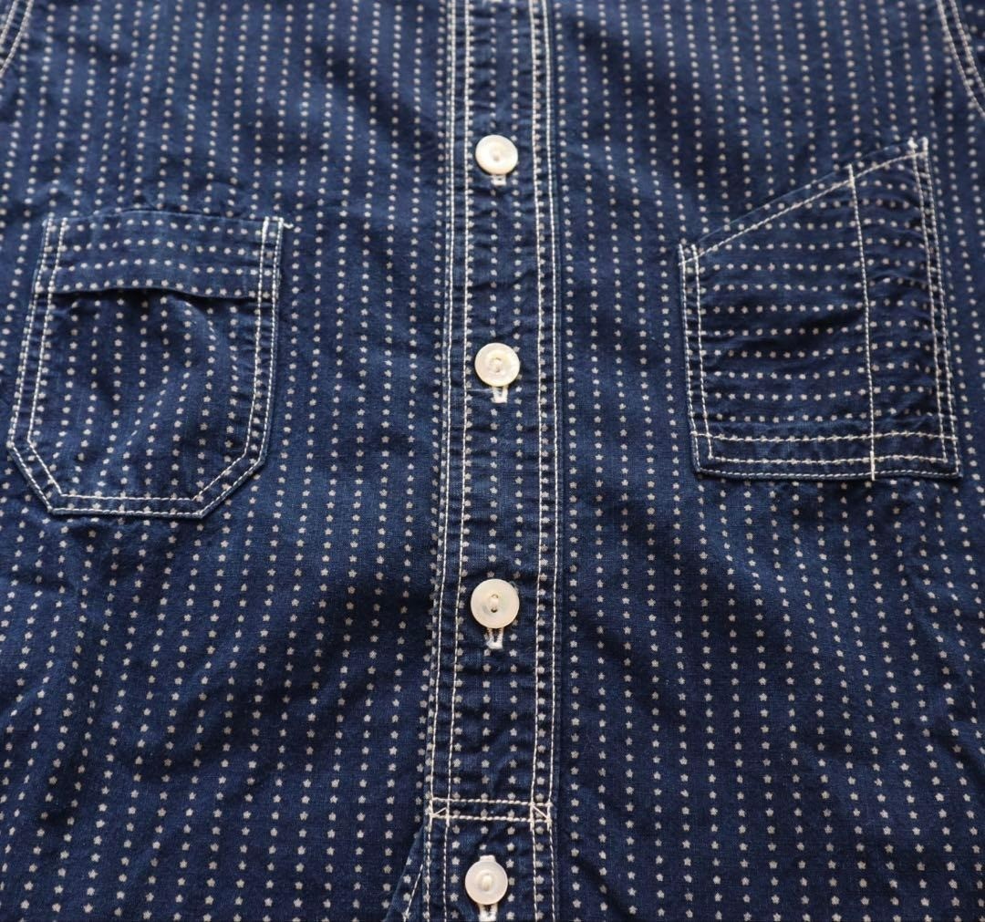 The Real McCoy's Double Diamond Indigo Star Wabash Work Shirt S Indigo Men’s gallery