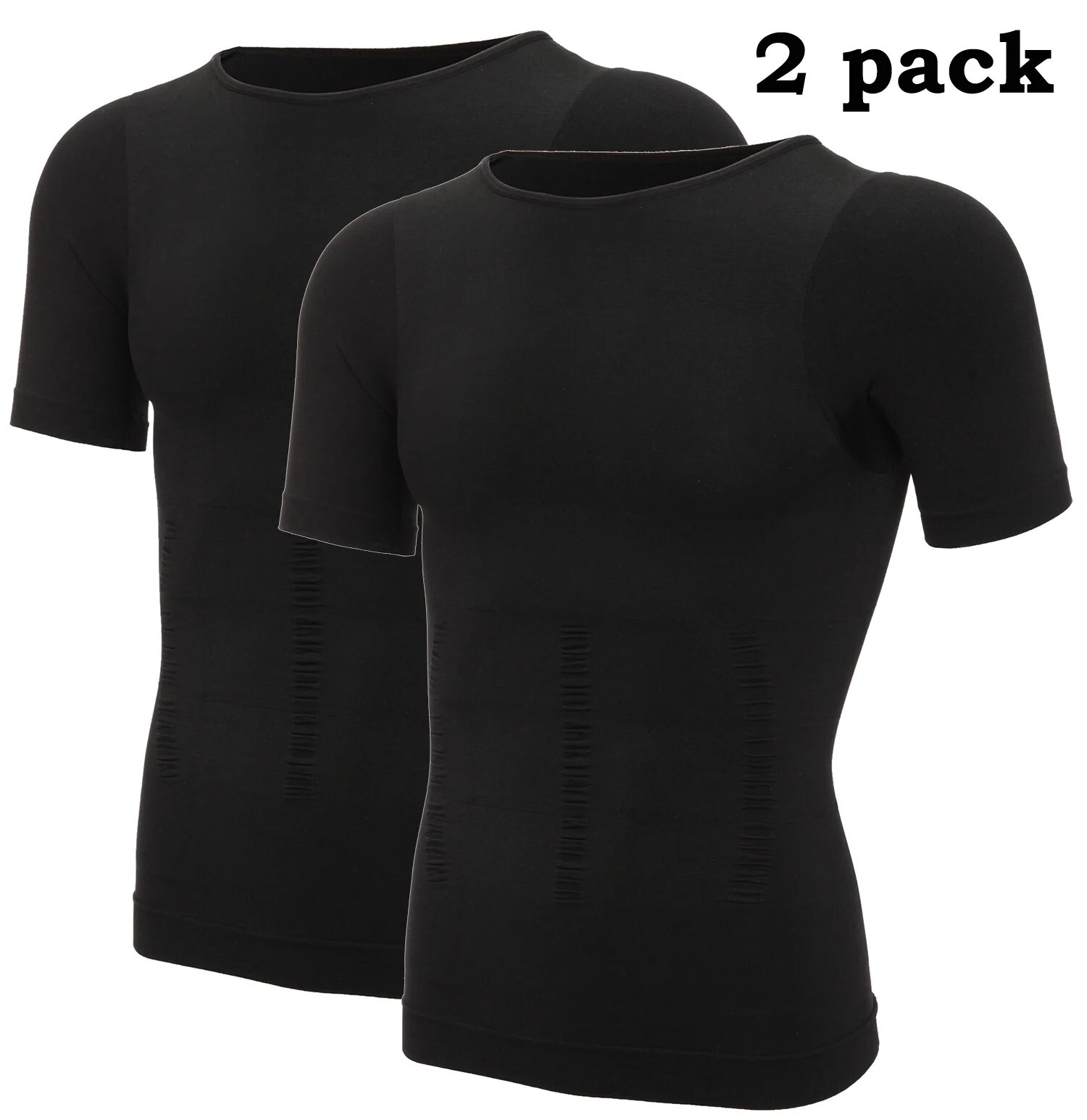 2 Pack Men Compression Slimming Body Shaper Tummy Control Vest Workout Tank Tops gallery