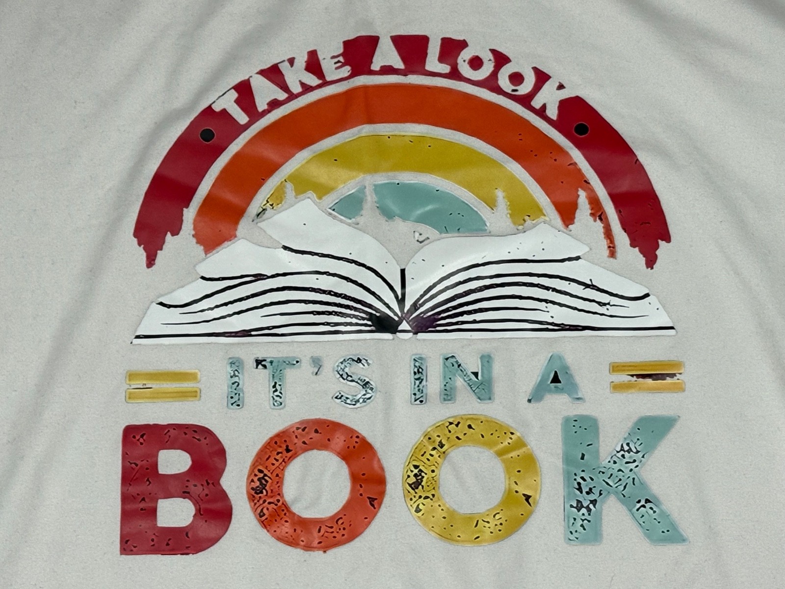 Unbranded T Shirt Adult Unisex Size Unknown White Graphic Reading Book Tee gallery