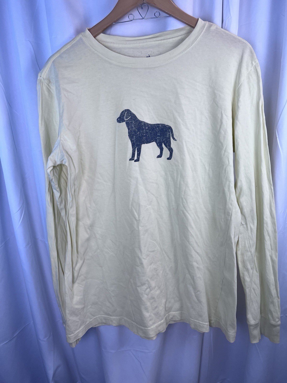 The Black Dog Shirt Mens Graphic Long Sleeve Beach Outdoor Yellow XL VGUC