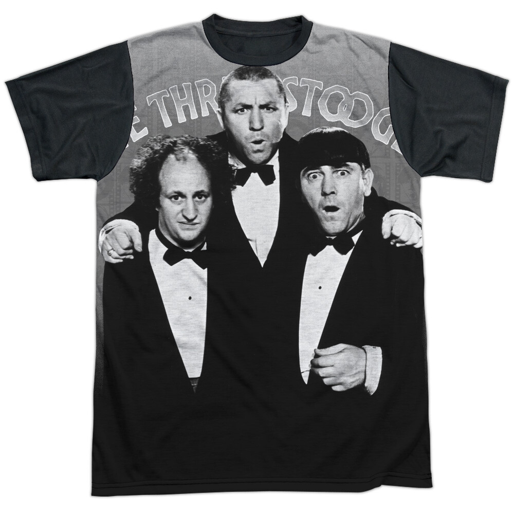 Three Stooges Classy Fellas Adult Halloween Costume T Shirt (Black Back), S-3XL gallery