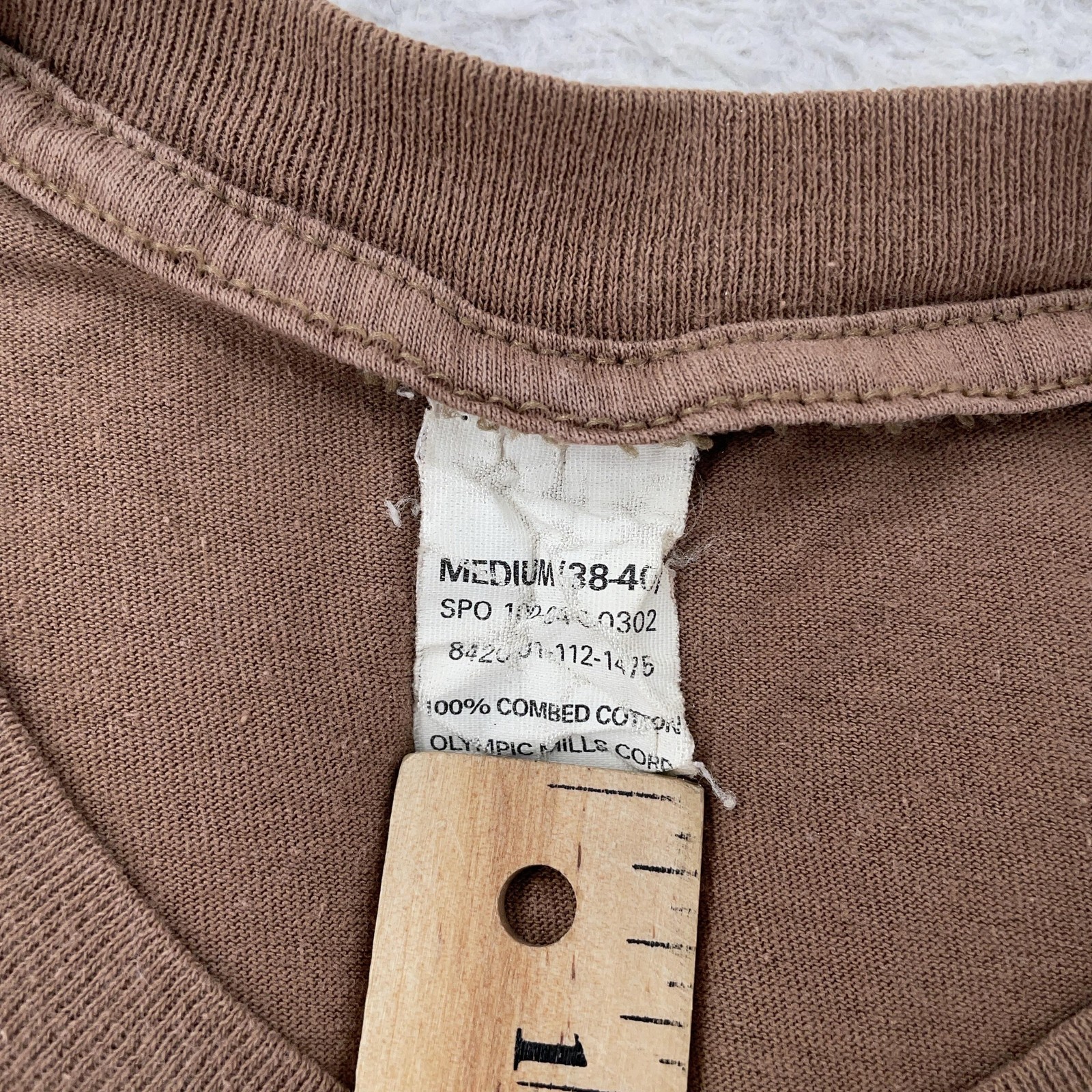 Vintage Brown V-Neck Shirt Mens XS 100% Combed Cotton Tee T-Shirt Blank gallery
