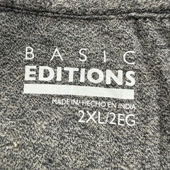 VTG Basic Editions Ringer Tee 2XL Gray Short Sleeve Cotton Blend NWT Mens