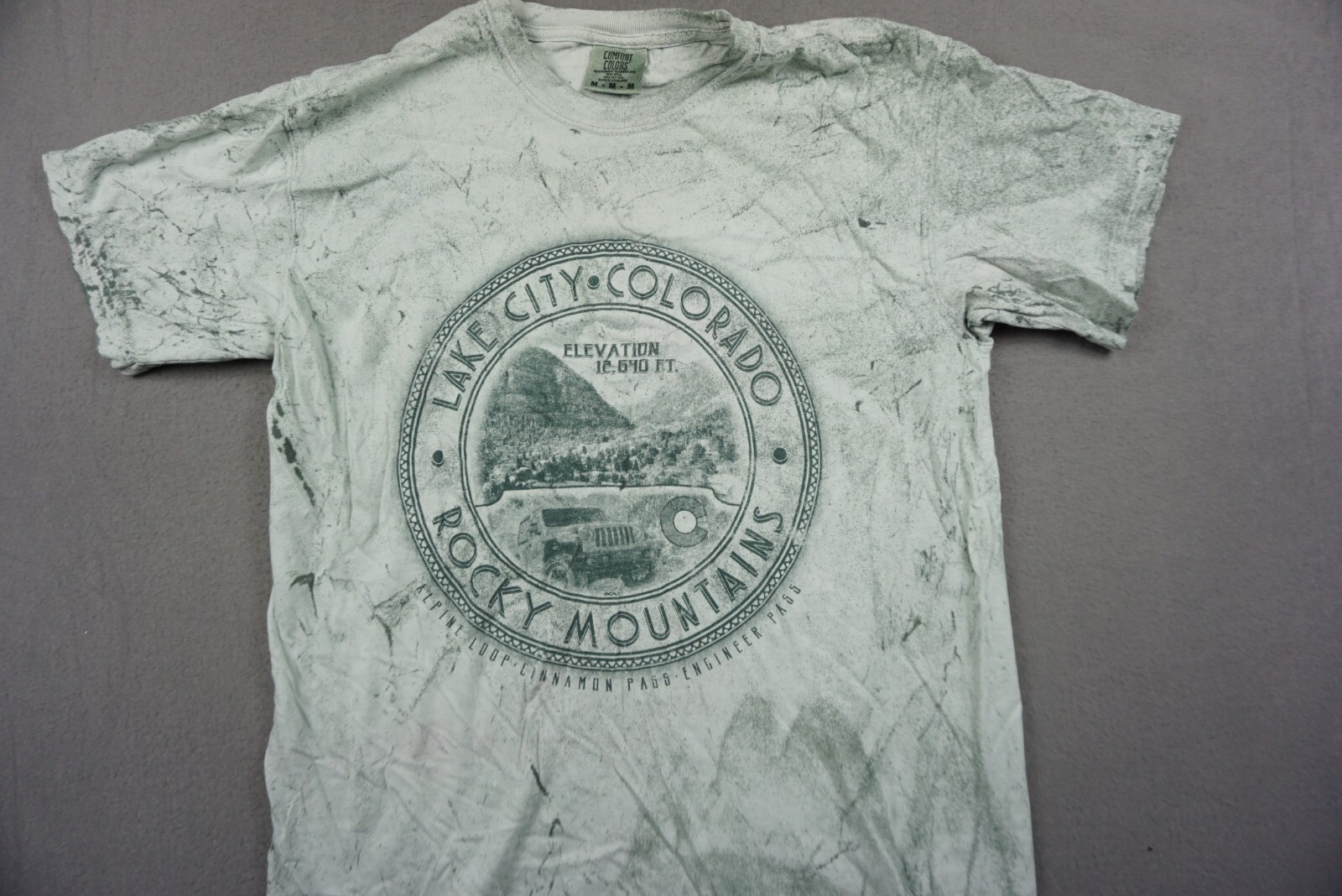 Rocky Mountains Shirt Adult M Green Lake City Colorado Comfort Colors gallery