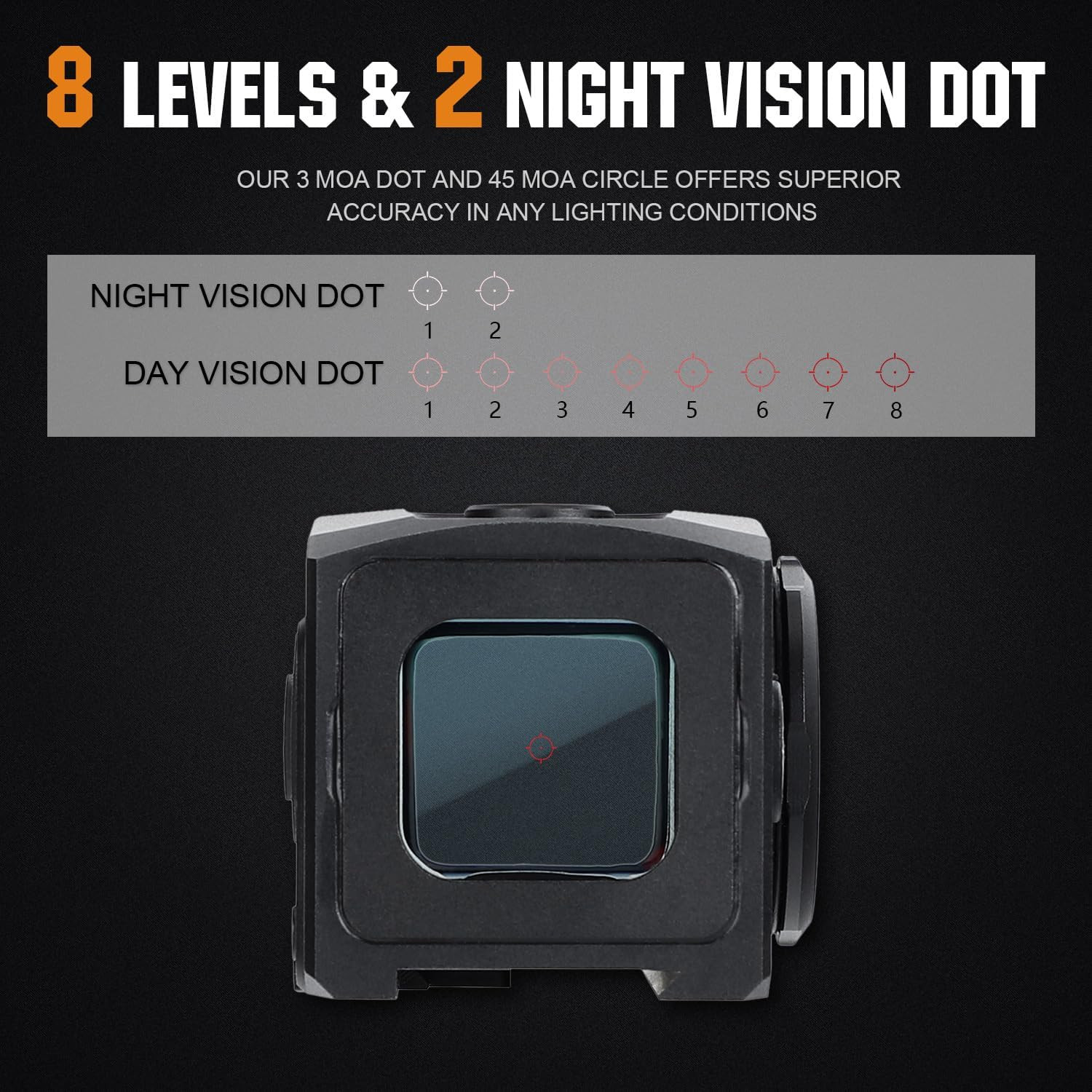 FB O4 Red Dot Sight Shake Awake Red Dot Multi-Reticle System Solar Panel with Ad