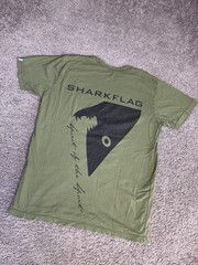 Sharkflag Shirt Mens L Green Graphic Crew Neck Cotton Jersey USA Logo Regular