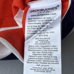 Jack & Jones JJORFANCY 100% Cotton Cloud Dancer/SLIM NAVY T-Shirt Size M