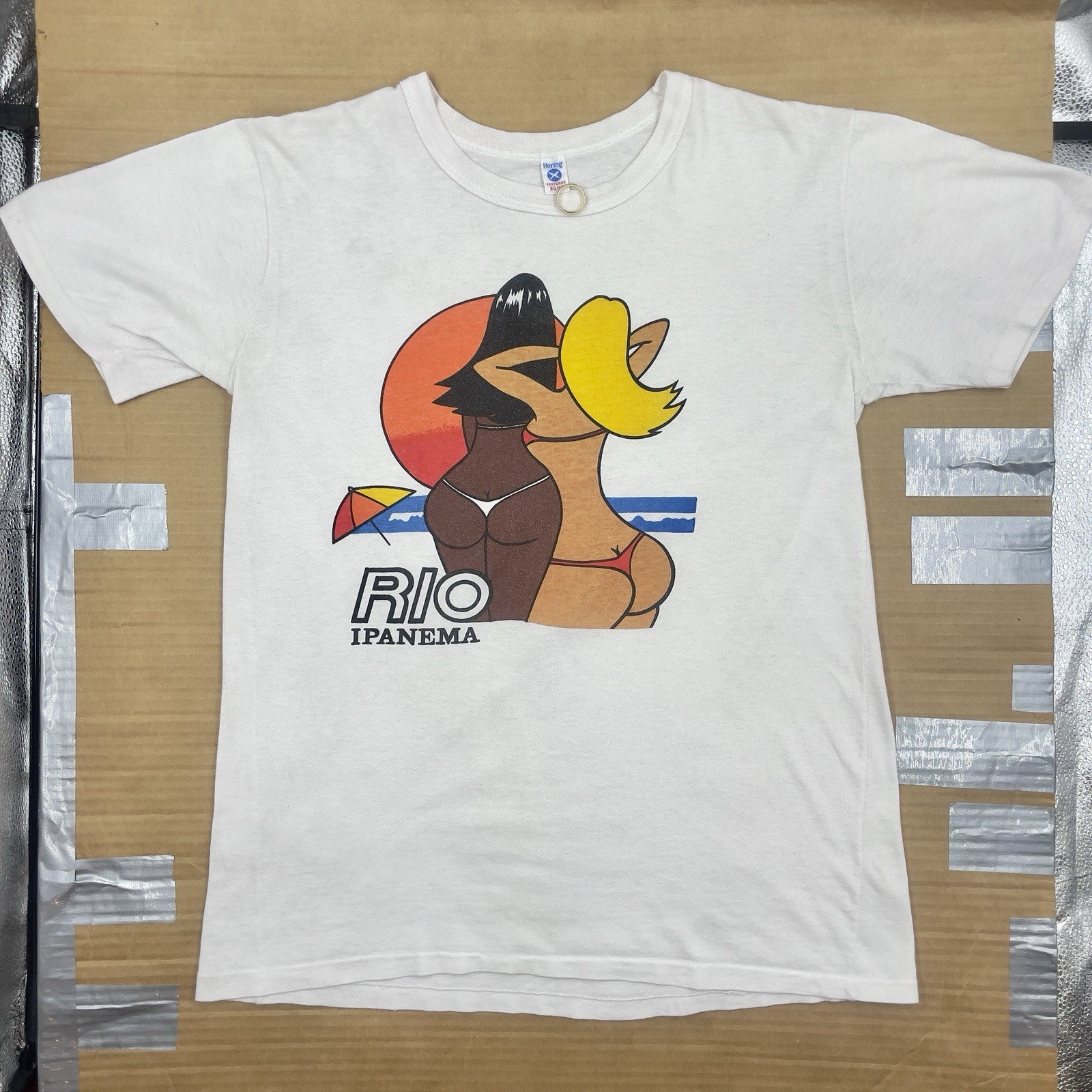 VTG 70s/80s Rio Ipanema 19” x 26” Brazil Bikini Girls Beach T Shirt gallery
