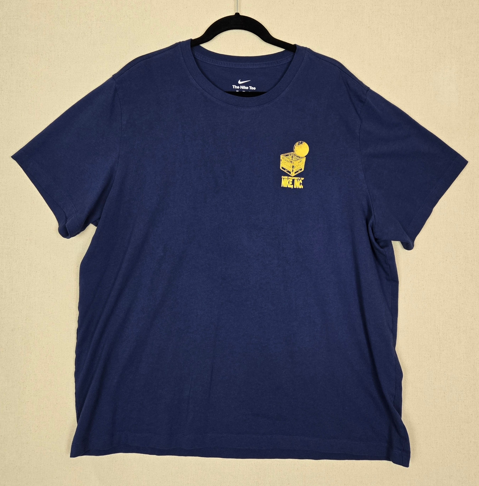 NIKE INC. “Basketball Crate” Mens Blue Cotton Short Sleeve T-Shirt size 2XL