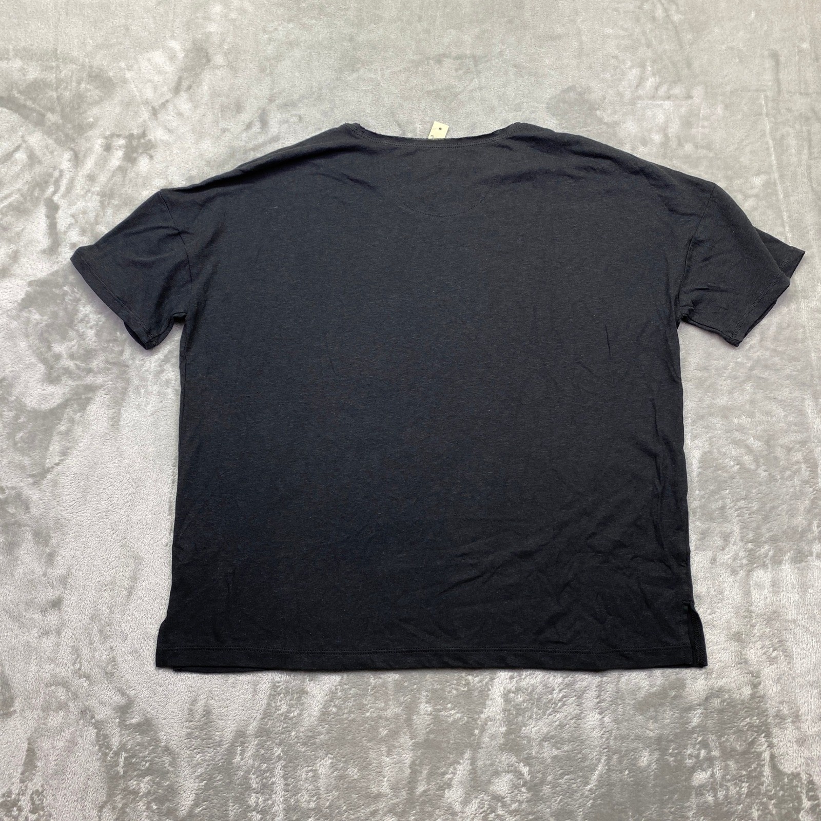 Madewell Linen Cotton Blend Short Sleeve T-Shirt Black AN485 XS Women Preppy gallery