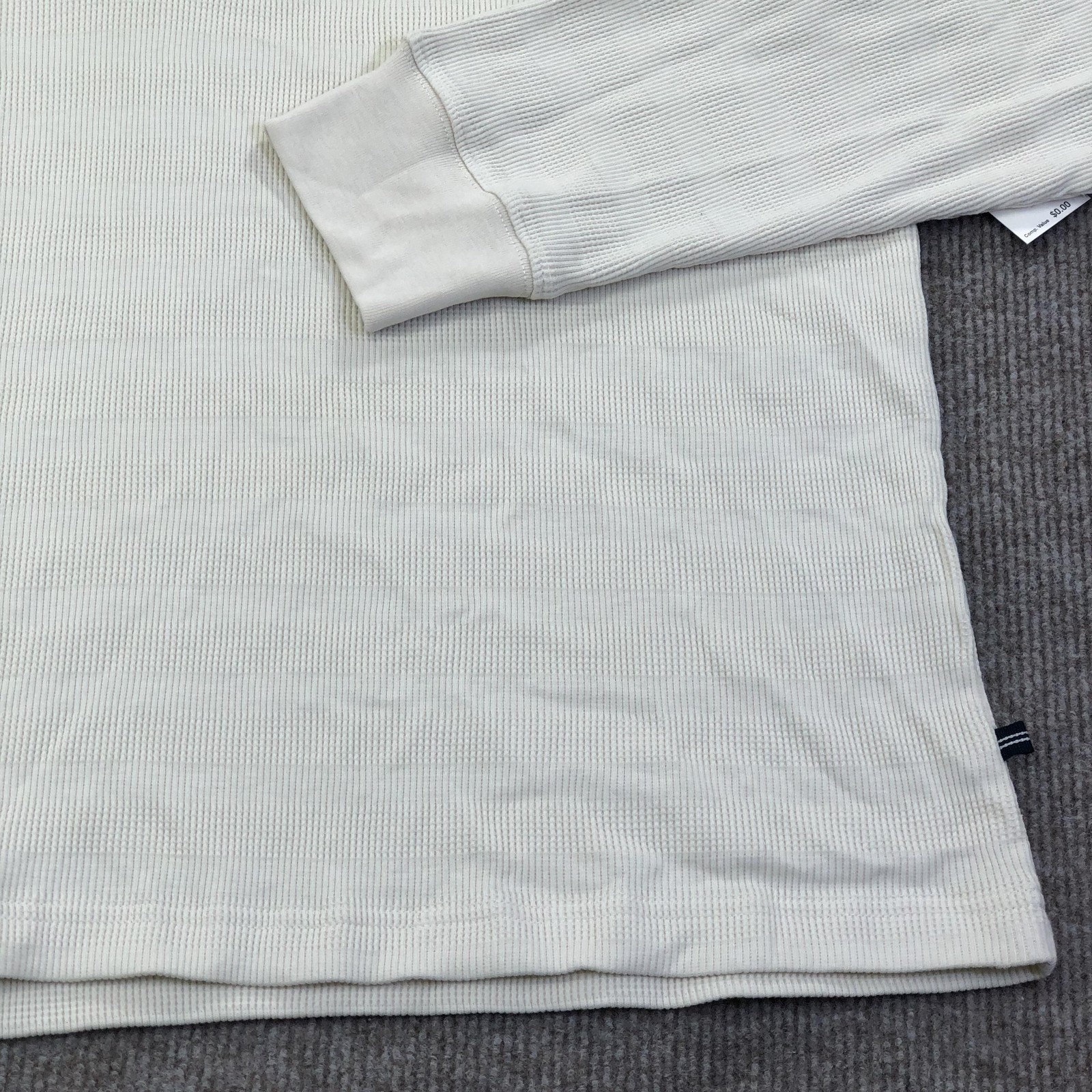 Nautica Shirt Mens Medium White Thermal Mock Neck Henley Long Sleeve Nautical gallery