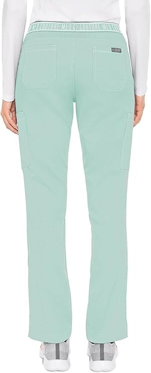 NWT Med Couture Women's Yoga Pull-On Pant, 7 Pockets, Large Petite, Sea Mist gallery