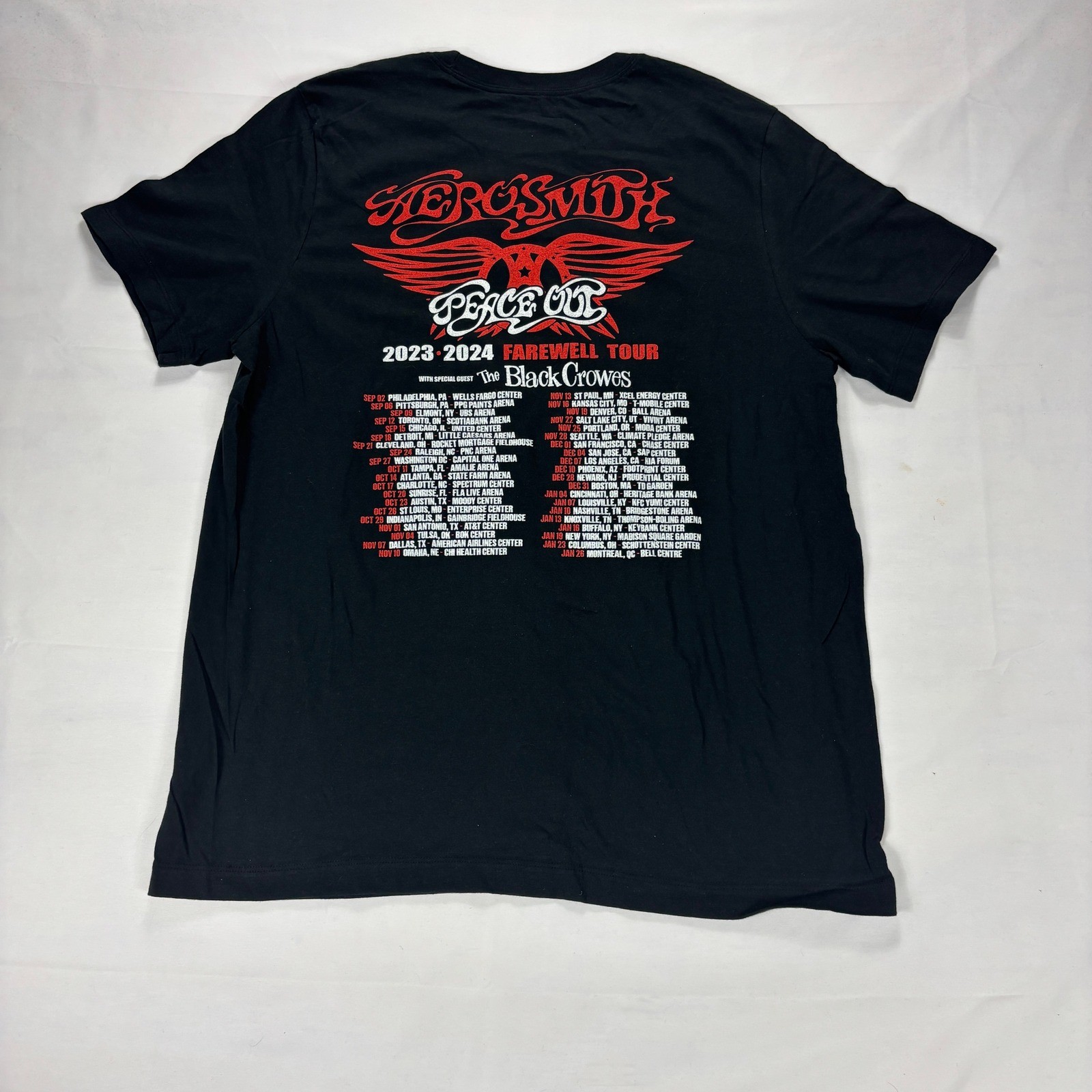 Aerosmith Peace Out Farewell Tour T-Shirt 2023 2024 Concert Black Large Tee gallery