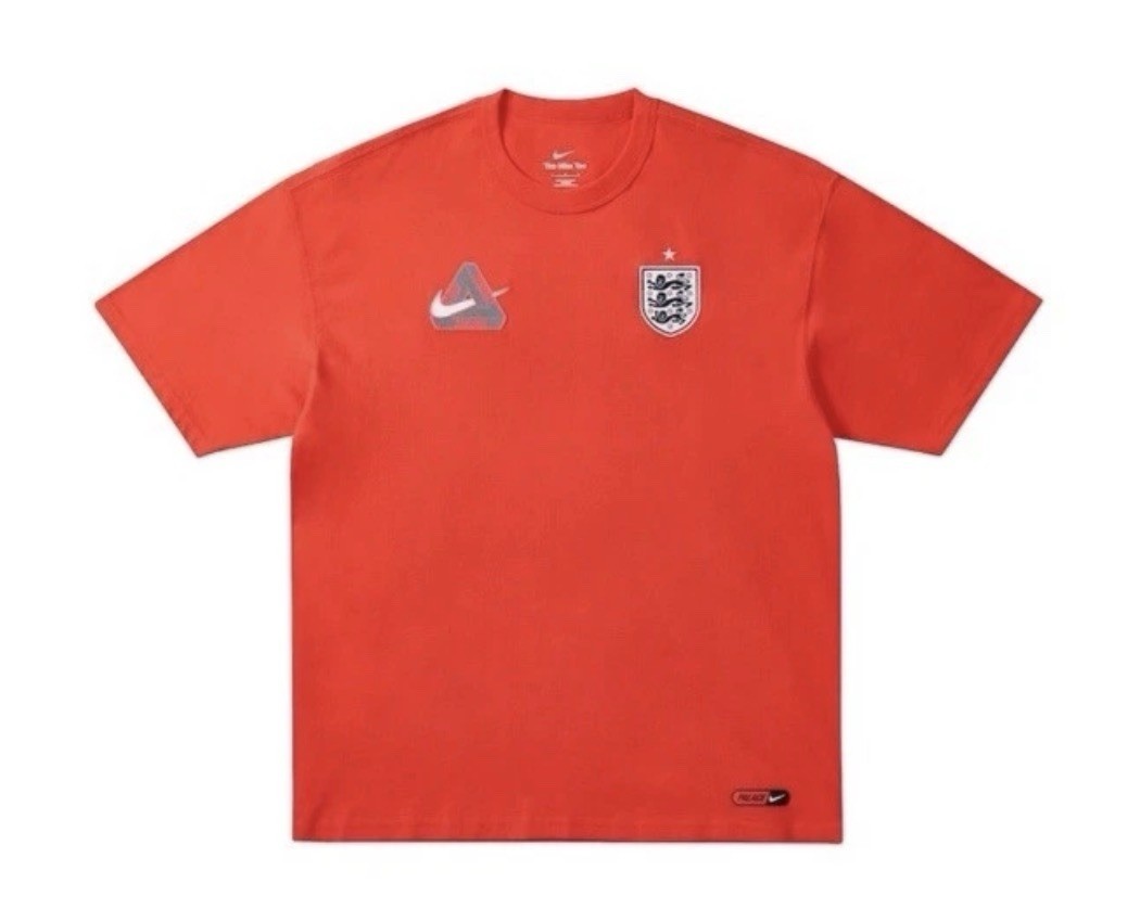 Palace x Nike England T Shirt “Light Crimson” Size XXL IM6598-696 gallery