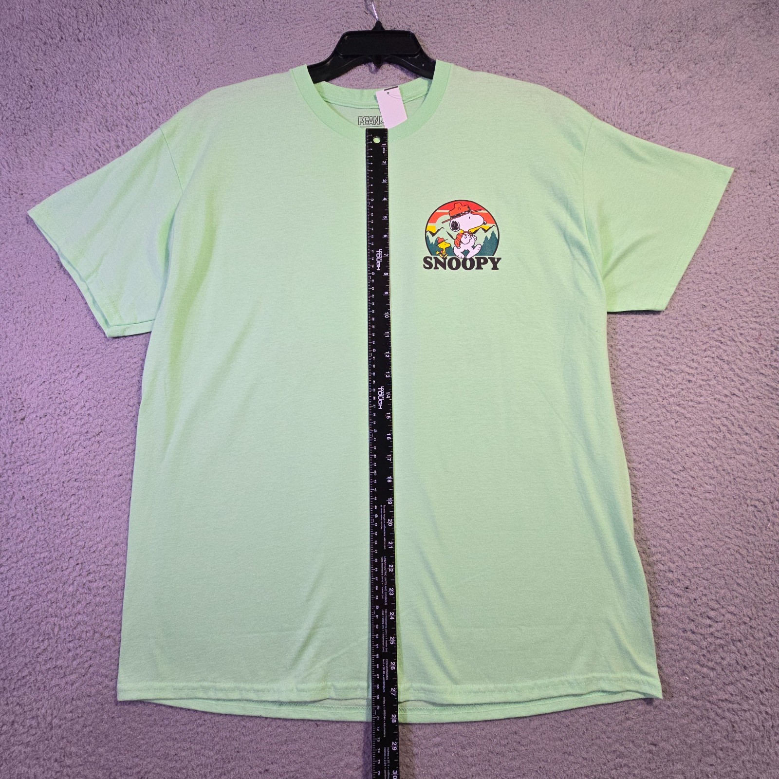 Peanuts® Hiking Snoopy t shirt Men XL Green Charlie Brown Classic Camping NWT gallery